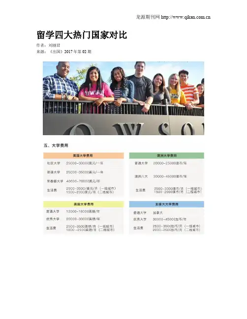 留学四大热门国家对比