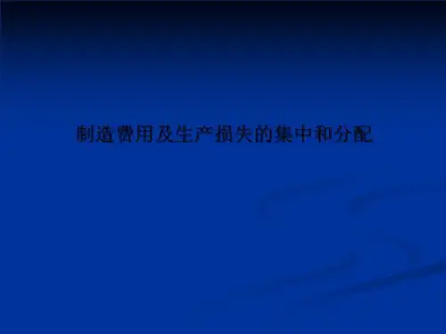 制造费用及生产损失的集中和分配