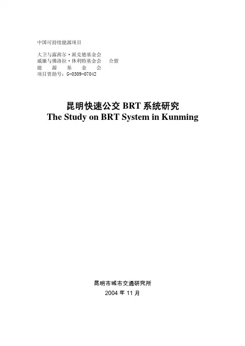 昆明快速公交BRT系统研究