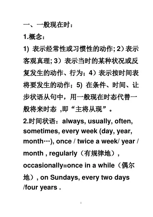 动词的时态和语态讲解和练习111