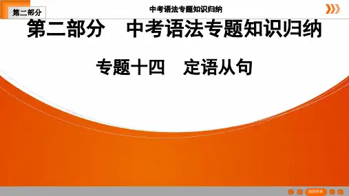 英语中考总复习第2部分 专题14 定语从句
