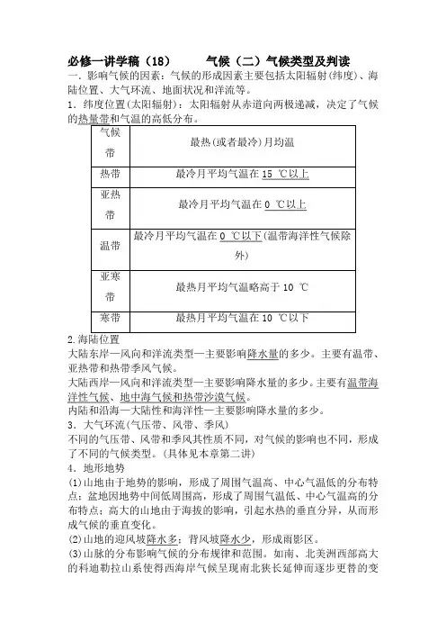 气候类型及判读