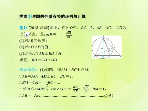 山东省德州市中考数学题型专题复习题型2圆的证明与计算课件
