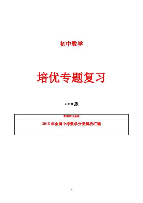初中数学  培优专题复习 中考压轴题 易错题 汇编  含答案   10：几何三大变换问题之对称