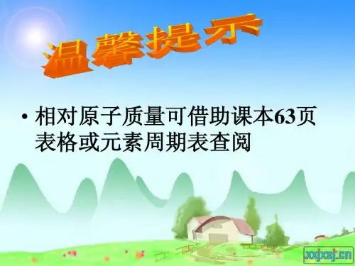 课题4 化学式与化合价(根据化学式计算)