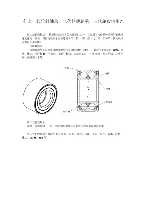 什么是一代轮毂轴承,二代轮毂轴承,三代轮毂轴承