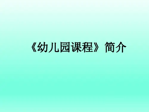 幼儿园课程简介