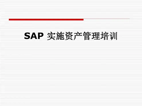 SAP实施资产管理培训