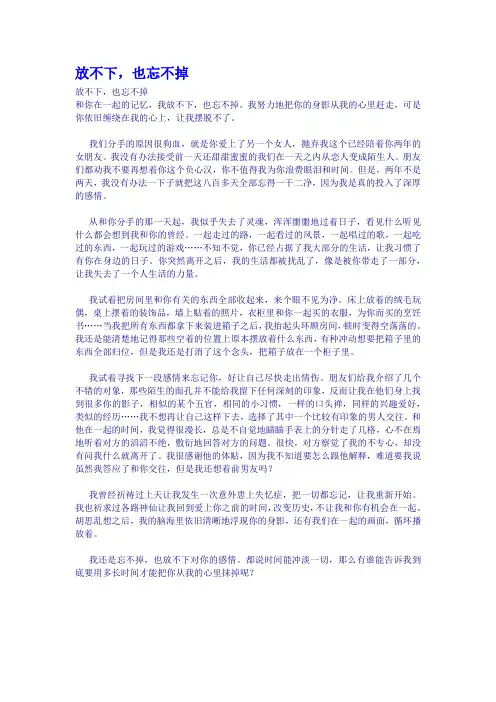 放不下也忘不掉