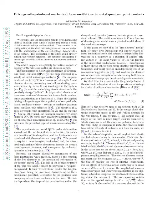 Driving-voltage-induced mechanical force oscillations in metal quantum point contacts