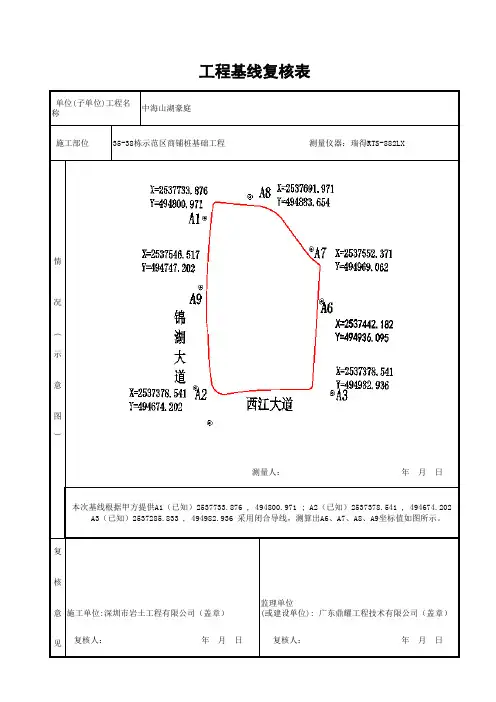 工程基线复核表1111