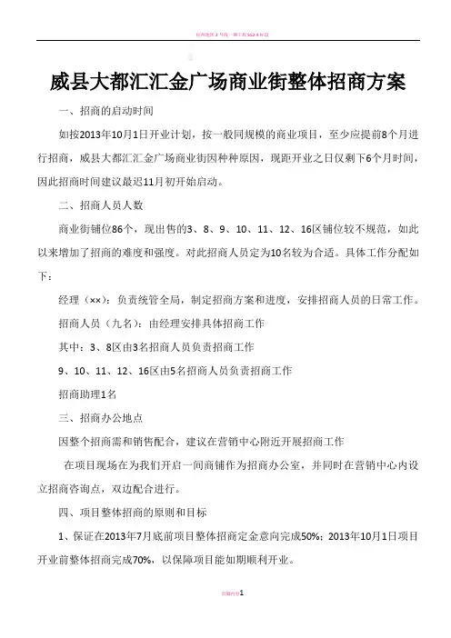 商业街整体招商方案