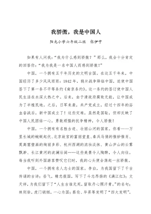 我骄傲,我是中国人(张伊宁)