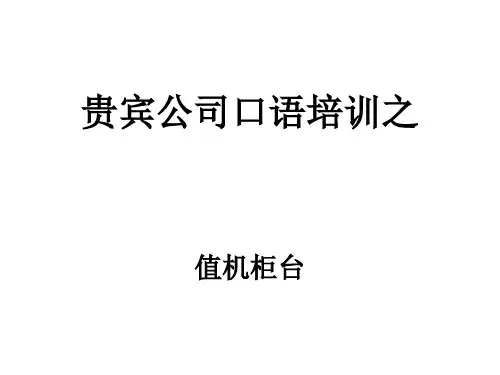 民航地面实用英语—值机