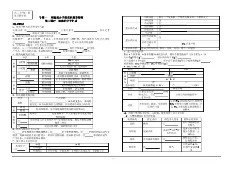 专题一1 细胞的分子组成和基本结构