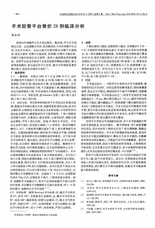 手术胫骨平台骨折28例临床分析