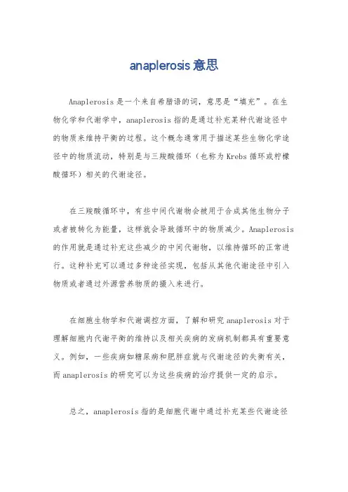 anaplerosis意思