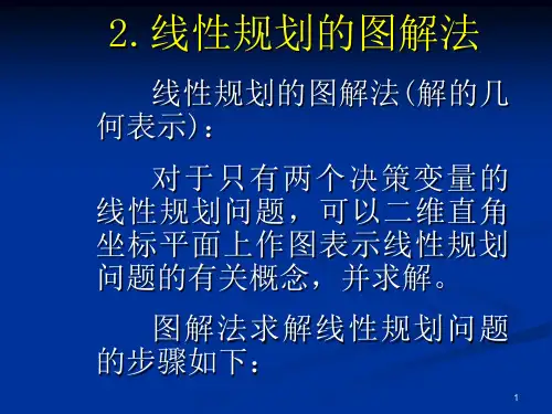 第二节 线性规划解的概念、性质及图解法