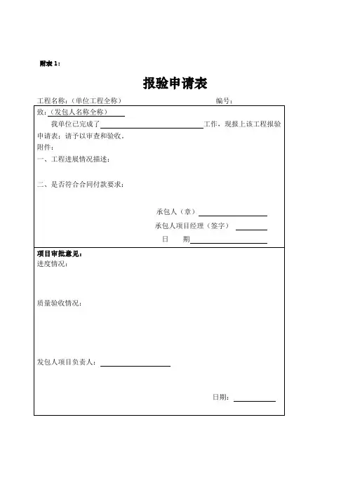 进度款申请、支付表格