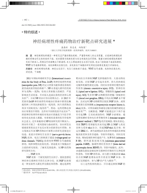 神经病理性疼痛药物治疗新靶点研究进展