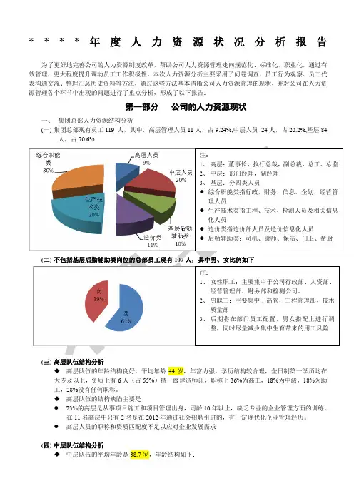 公司人力资源状况分析报告