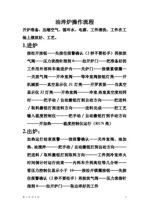 油淬炉操作流程