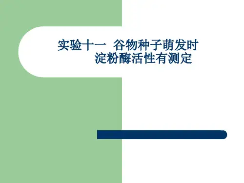 实验11  谷物种子萌发时淀粉酶活性的测定