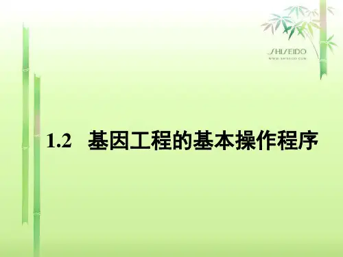 高中生物选修3人教版1.2《基因工程的基本操作程序》(共60张PPT)优质课件