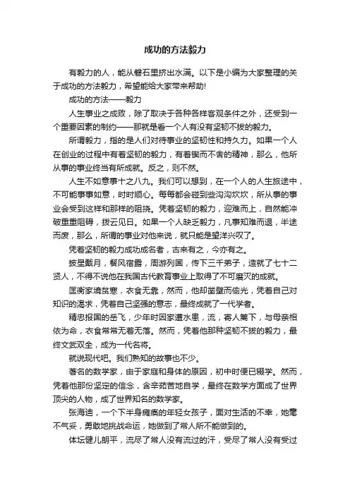 成功的方法毅力
