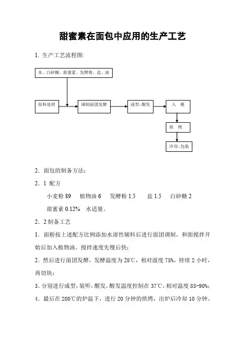 甜蜜素在面包中应用的生产工艺