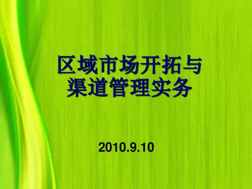 区域市场开拓渠道管理