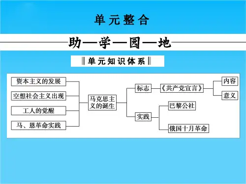 (人教新课标》必修1历史第五单元《从科学社会主义理论到社会主义制度的建立》单元整合课件