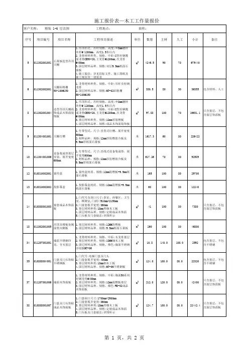 施工报价单