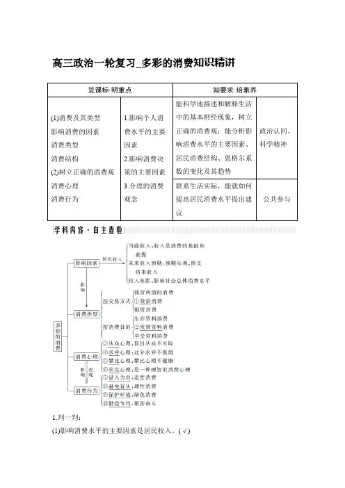 高三政治一轮复习_多彩的消费知识精讲