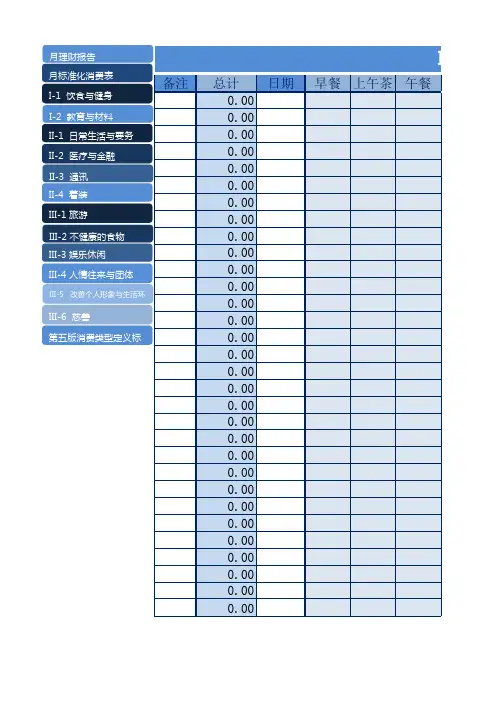 大学生个人账本模板