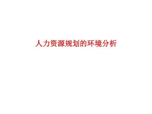 [课件]人力资源规划的环境分析PPT