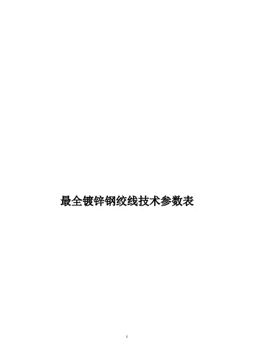 最全镀锌钢绞线技术参数表