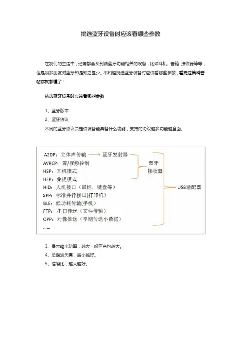 挑选蓝牙设备时应该看哪些参数