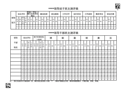 领导班子民主测评表
