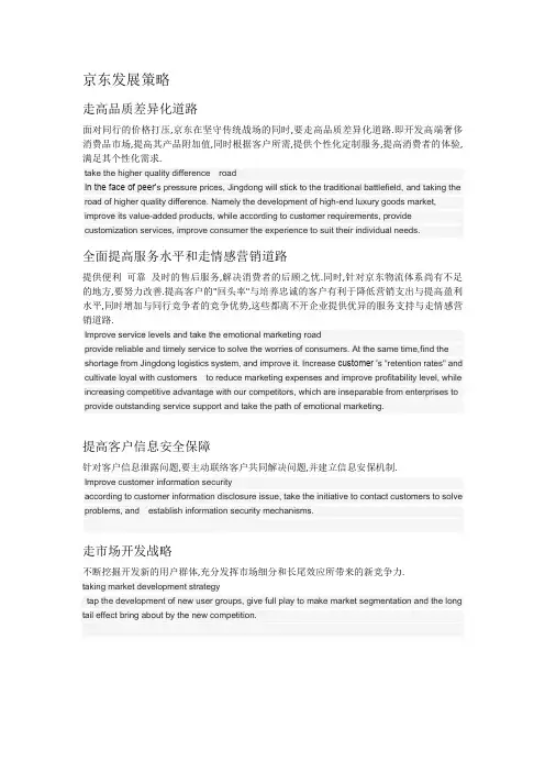 京东发展策略