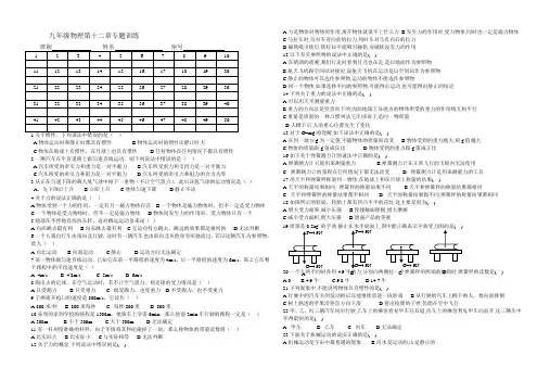 九年级物理第十二章专题训练