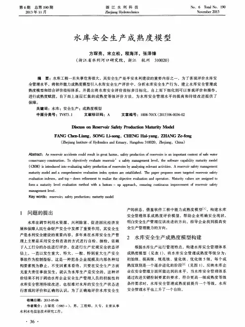 水库安全生产成熟度模型