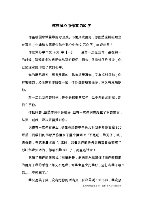 你在我心中作文700字