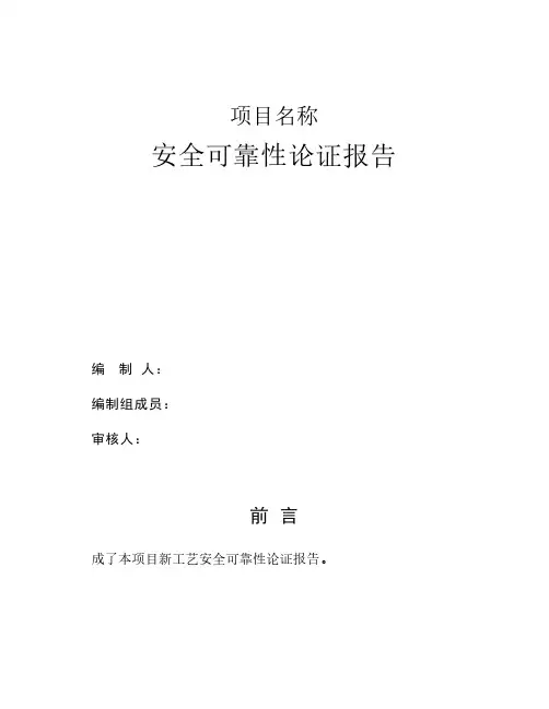 安全可靠性论证报告(模板)