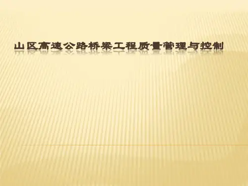 山区高速公路桥梁工程质量管理与控制PPT