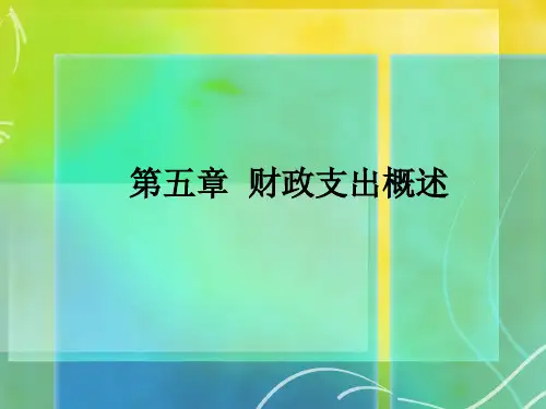 第五章财政支出概述
