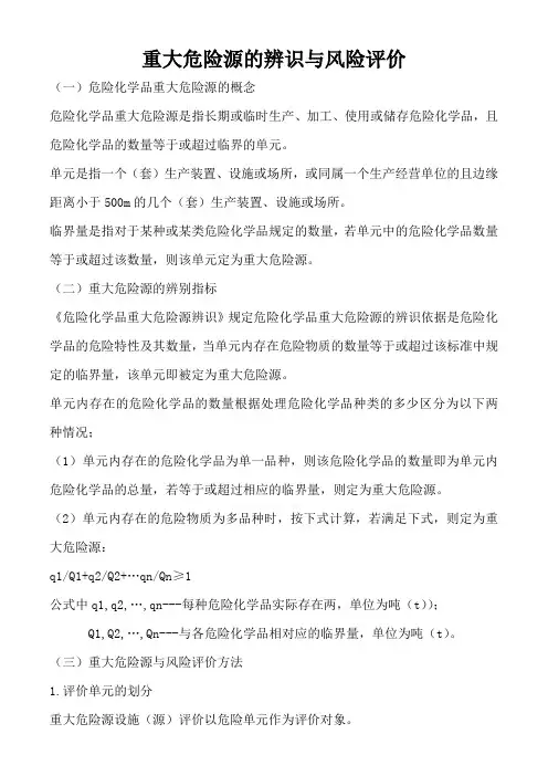 重大危险源的辨识与风险评价