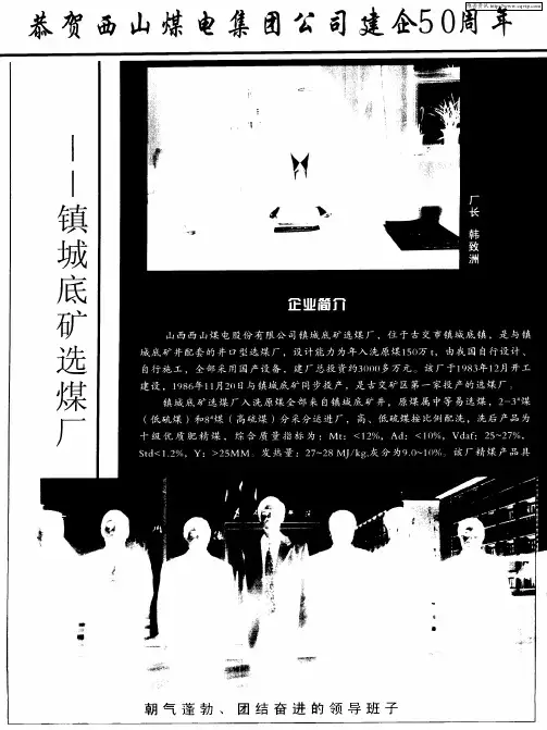 山西焦煤集团西山煤电股份有限公司——镇城底矿选煤厂