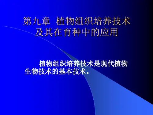 第九章 植物组织培养技术及其在育种中的应用