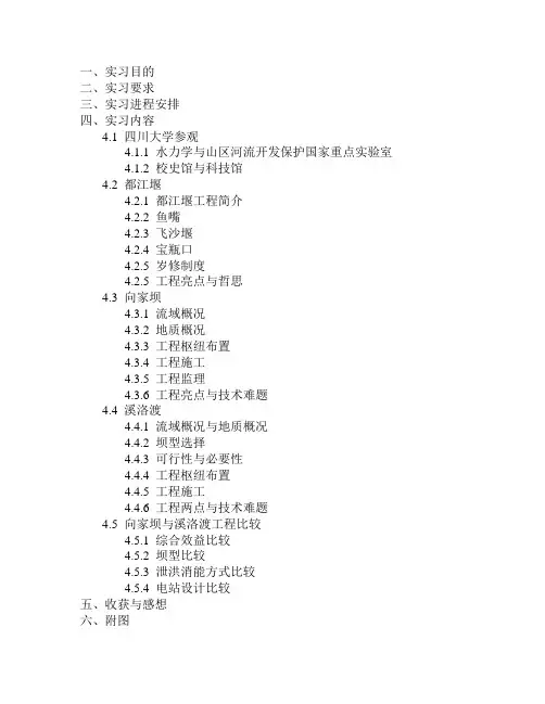 农业水利工程专业实习报告